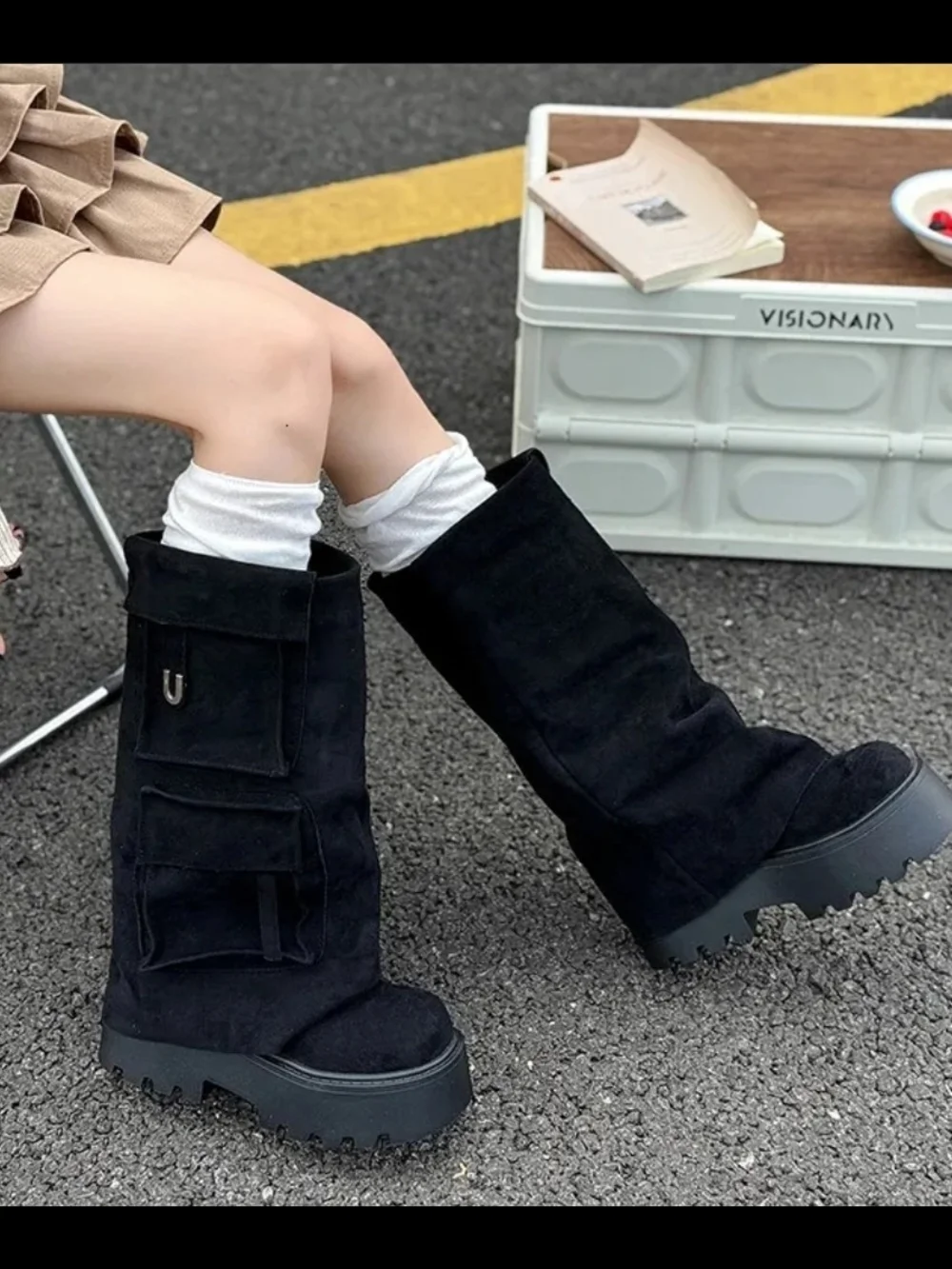 New Rouge brand cargo boots